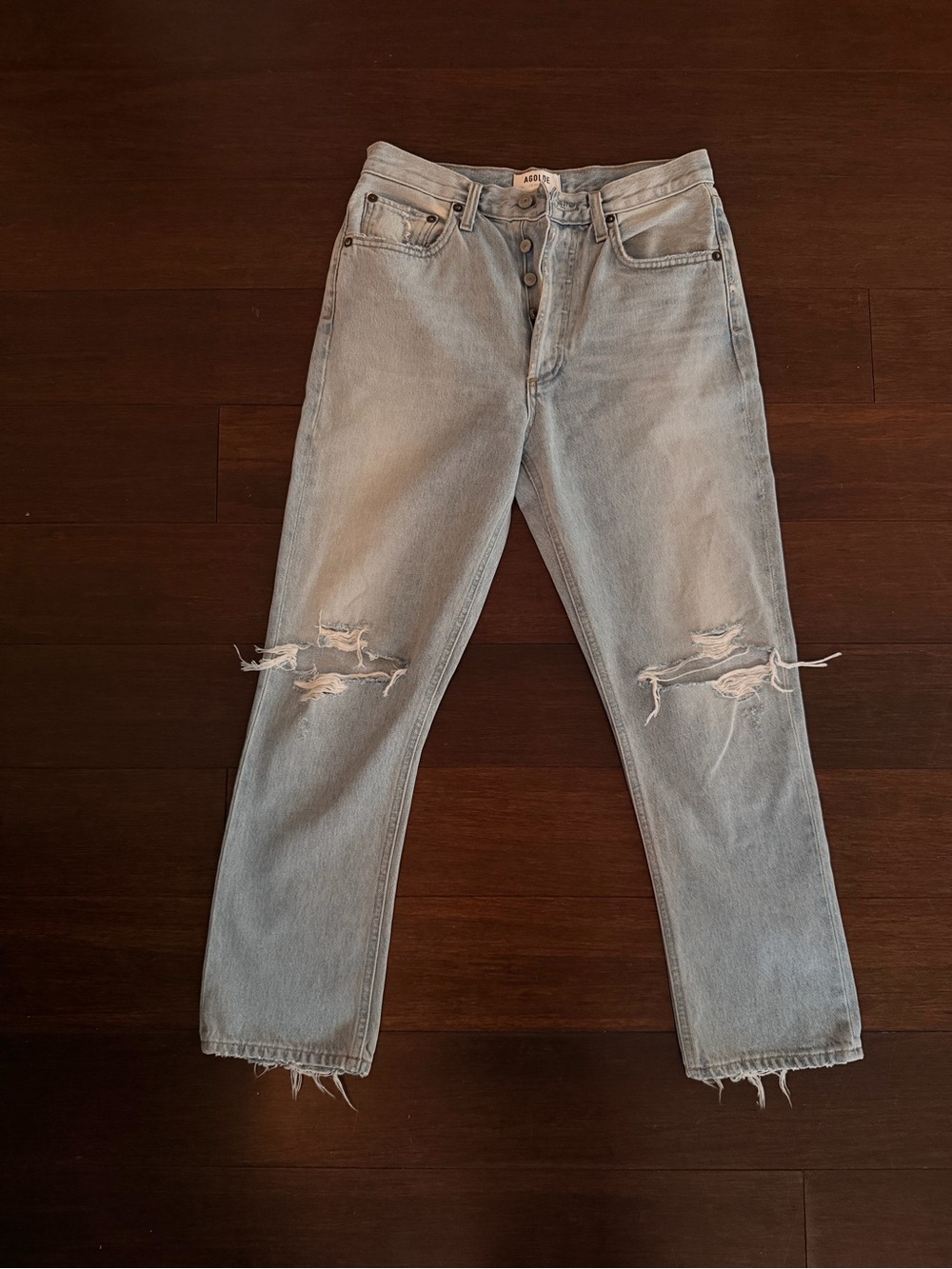 Agolde Riley high rise straight crop Blue Jeans